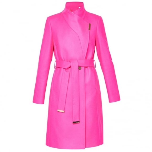 pink wrap coats